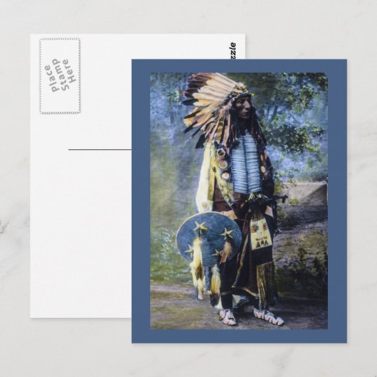  handkleurige Lakota Sioux Magic Lantern Briefkaart (Voorkant / Achterkant)