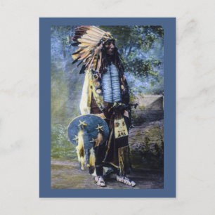 handkleurige Lakota Sioux Magic Lantern Briefkaart