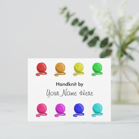 Handknippen met wasinstructies briefkaart (Staand voorkant)