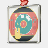 Handkras met vinylplaat-speler metalen ornament (Links)