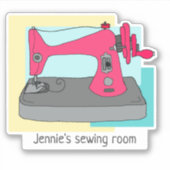 handkruknaaimachine en jouw naam sticker (Voorkant)