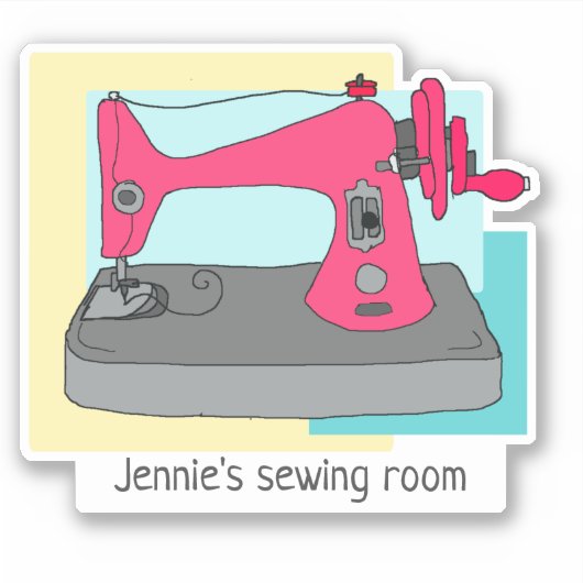 handkruknaaimachine en jouw naam sticker (Voorkant)