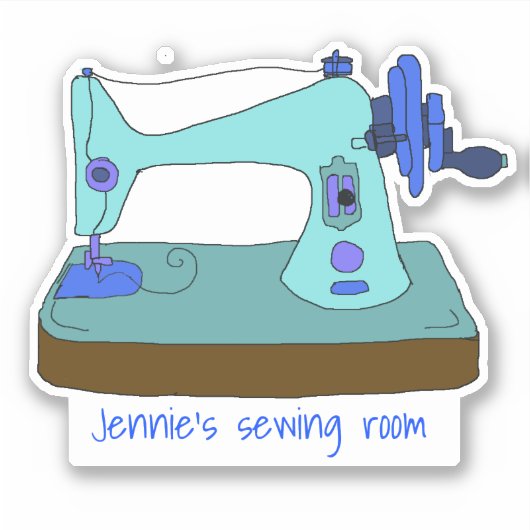 handkruknaaimachine, gepersonaliseerd sticker (Voorkant)