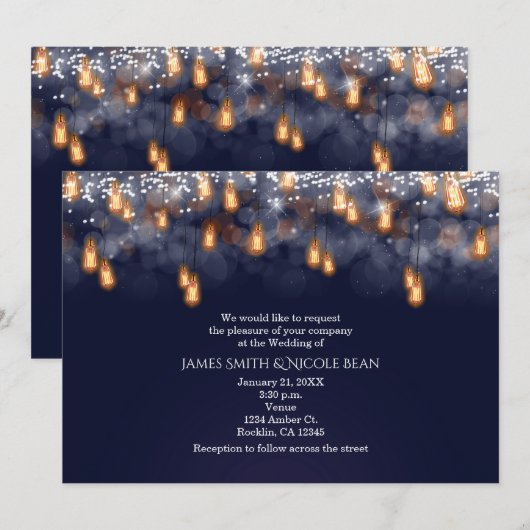 handlamp Rustic Wedding Kaart (Voorkant / Achterkant)