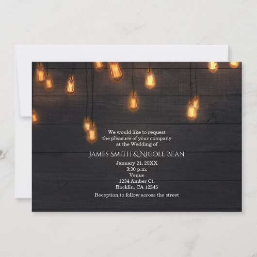  handlamp Rustic Wood Weddenschap Kaart (Voorkant)