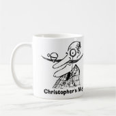 Handle-Bar snor en bel. voeg naam toe. grappig Koffiemok (Links)