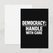 Handle Democracy With Care Bedankkaart (Voorkant / Achterkant)