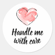 Handle Me With Care - Hart Verzendsticker