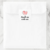 Handle Me With Care - Hart Verzendsticker Vierkante Sticker (Tas)