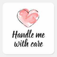 Handle Me With Care - Hart Verzendsticker