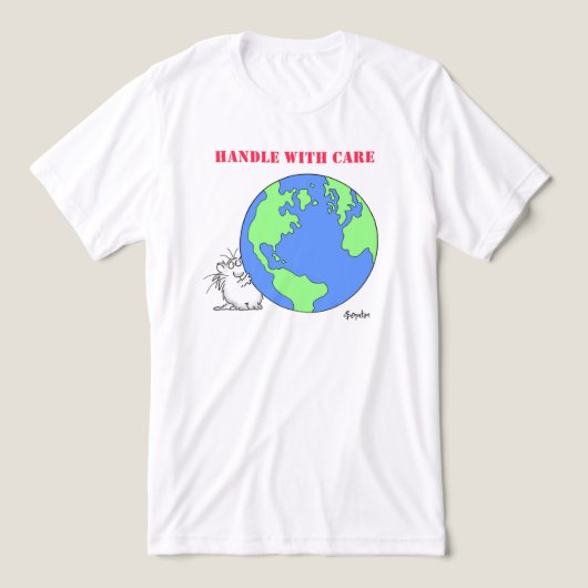 HANDLE MET CARE Boynton Cat Tri-Blend Shirt (Design voorkant)