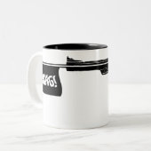 Handle van de Dood Bang! Tweekleurige Koffiemok (Voorkant links)