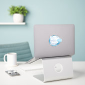 Handle With Care – Belongs to 'Name' Personalized Sticker (Laptop op bureau)