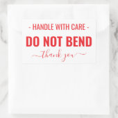 Handle with Care Do Not Bend Warning Rechthoekige Sticker (Tas)