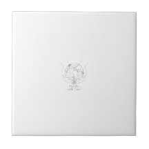 "Handle With Care" Minimalist Earth Ceramic Tile