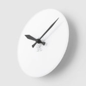 "Handle With Care" Minimalistische wandklok aarde (Hoek)