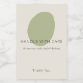 Handle With Care Sage Artisan Fragile Custom Label Wijn Etiket (Enkel label)