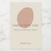 Handle With Care Terracotta Artisan Custom Label  Wijn Etiket (Enkel label)