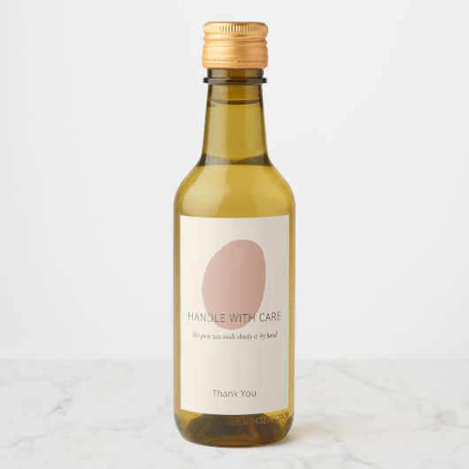 Handle With Care Terracotta Artisan Custom Label  Wijn Etiket (Voorkant)