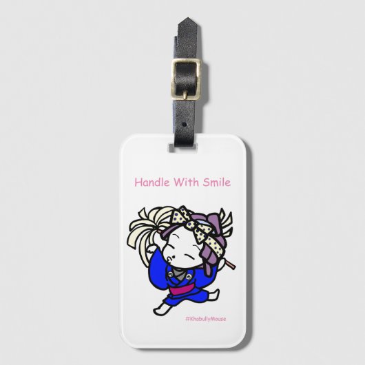 Handle With Smile Khabully Mouse Bagagelabel (Voorkant (verticaal))