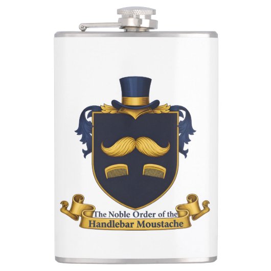 Handlebar Moustache Gentleman's Flask Heupfles (Voorkant)