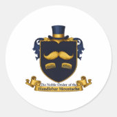 Handlebar Moustache Gentleman's Round Sticker (Voorkant)
