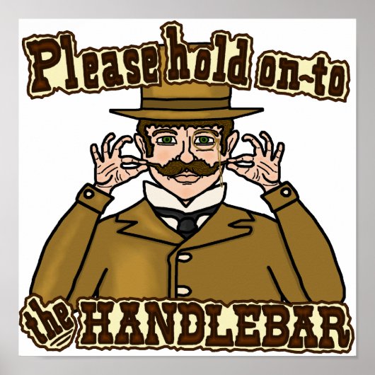 Handlebar Mustache Gentleman Poster (Voorkant)
