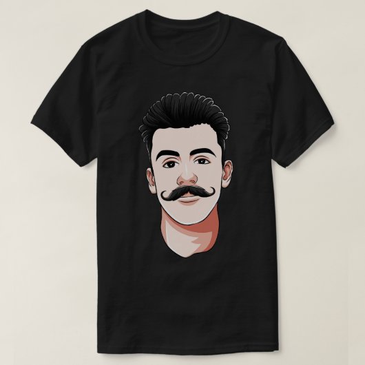 Handlebar Mustache Man Hipster Facial Hair T-shirt (Design voorkant)