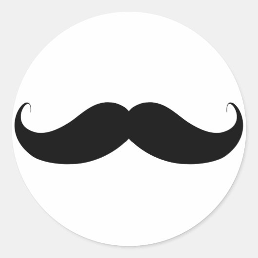 Handlebar Mustache/Mustache Ronde Sticker (Voorkant)