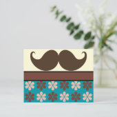 Handlebar Mustache op Retro Achtergrond Briefkaart (Staand voorkant)