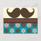 Handlebar Mustache op Retro Achtergrond Briefkaart (Voorkant)