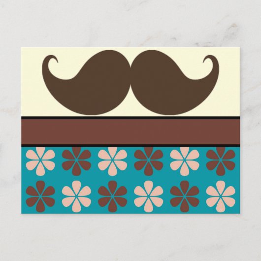 Handlebar Mustache op Retro Achtergrond Briefkaart (Voorkant)