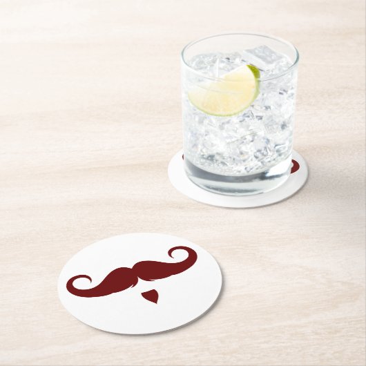 Handlebar Mustache Ronde Kartonnen Onderzetter (Insitu)