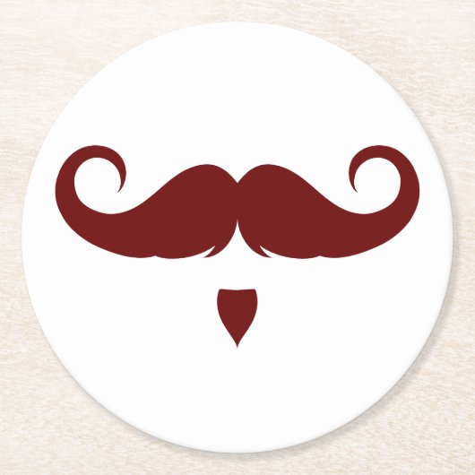 Handlebar Mustache Ronde Kartonnen Onderzetter (Voorkant)