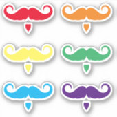  Handlebar Mustache Sticker Set (Voorkant)