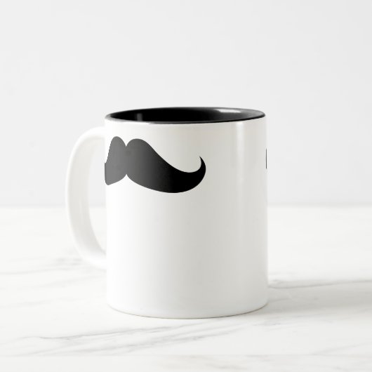 Handlebar Mustache Tweekleurige Koffiemok (Voorkant links)