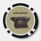 Handleiding Oude zwarte typemachine op Tan Poker Chips (Achterkant)