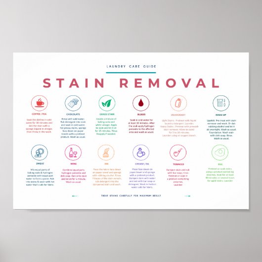 Handleiding Symbolen voor verwijderen van wasruimt Poster (Voorkant)