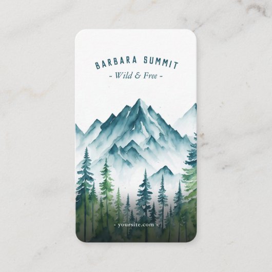 Handleiding voor het buitengebruik van de bergkete visitekaartje (Voorkant)