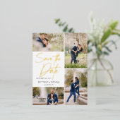 Handletter Folie Collage Save The Date Folie Uitnodiging Briefkaart (Staand Voorkant)