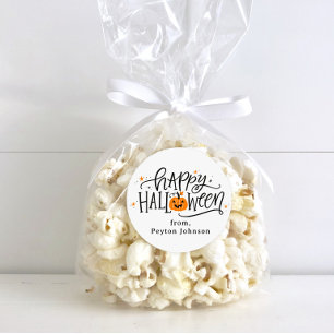 Handletter Happy Halloween Ronde Sticker