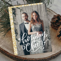 Handletter Kalligrafie Kerstkaart met Vakantiefoto