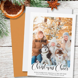 Handletter Kerstkaart met verticale foto