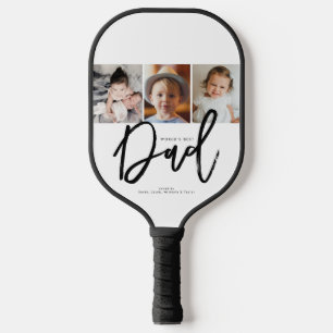 Handletter Werelds Beste Papa Aangepaste Foto Coll Pickleball Paddle