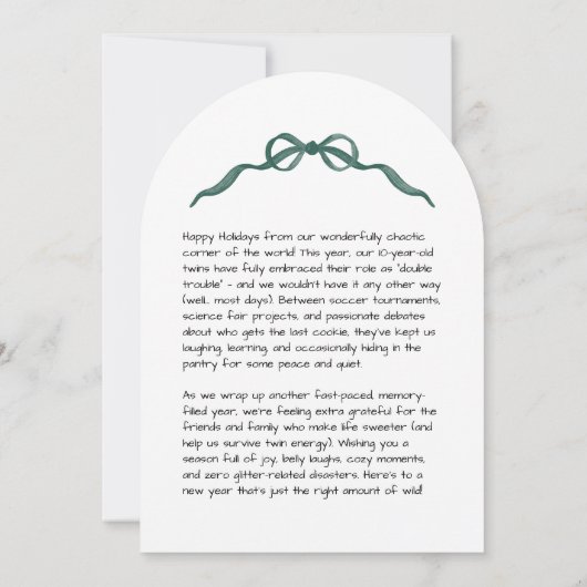 Handlettered Arch-Shaped Custom Photo Holiday Kaar Kaart (Achterkant)