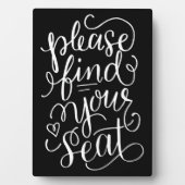 Handlettered Graag Uw Stoel Vind Bord Fotoplaat (voorkant)