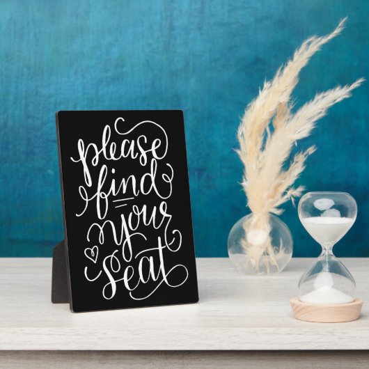 Handlettered Graag Uw Stoel Vind Bord Fotoplaat (Zijkant)