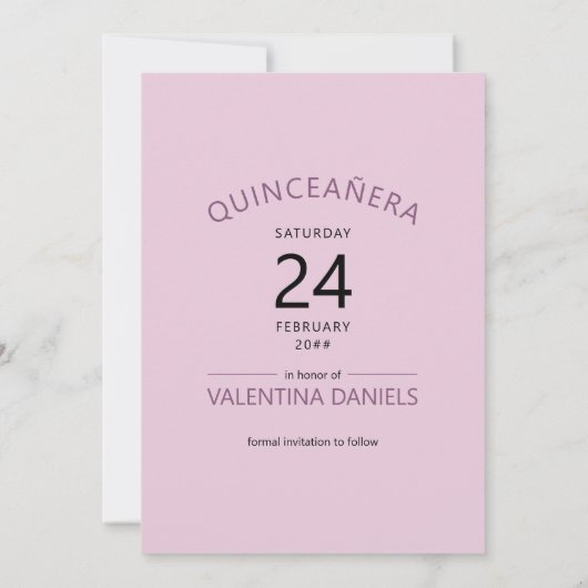 Handlettered Paarse Bloemen Waterverf Save The Date (Achterkant)