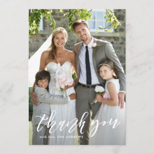 Handlettered Script Verticaal Huwelijk Bedankt