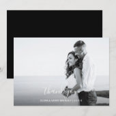 Handlettered trouwfotokaart - witte script bedankkaart (Voorkant / Achterkant)